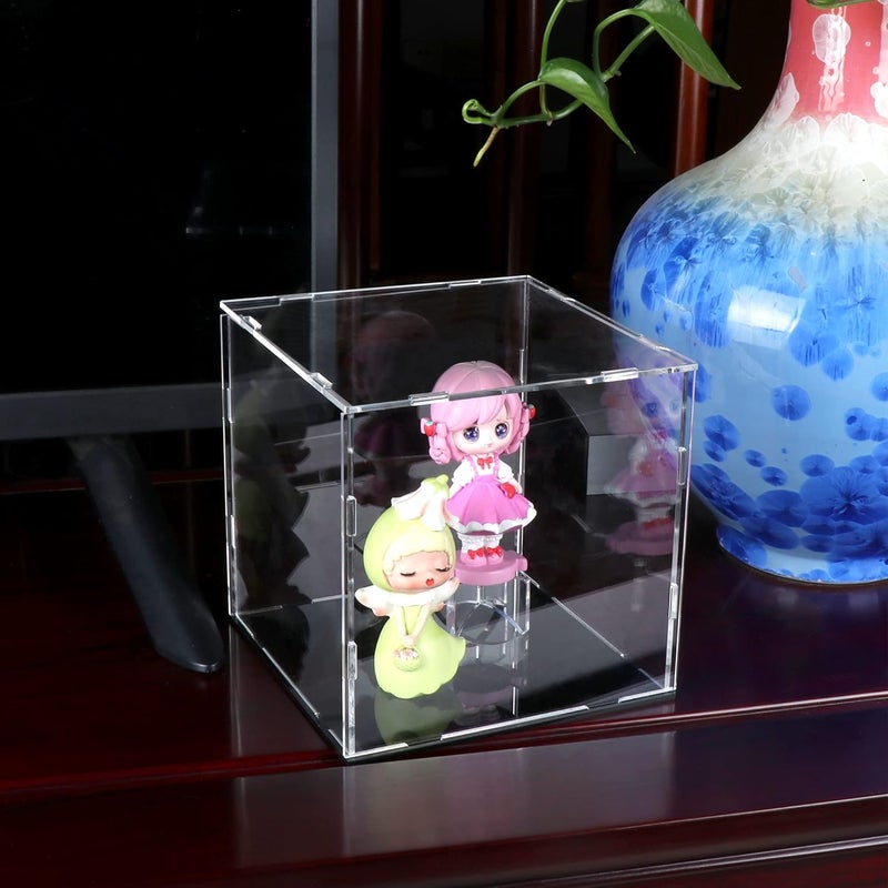 Evron Display Case for Collectibles Assemble Clear Acrylic Box Alternative Glass Case for Display Action Figures Home Storage & Organizing Toys (6x6x6 inch; 15x15x15 cm) - Image 3